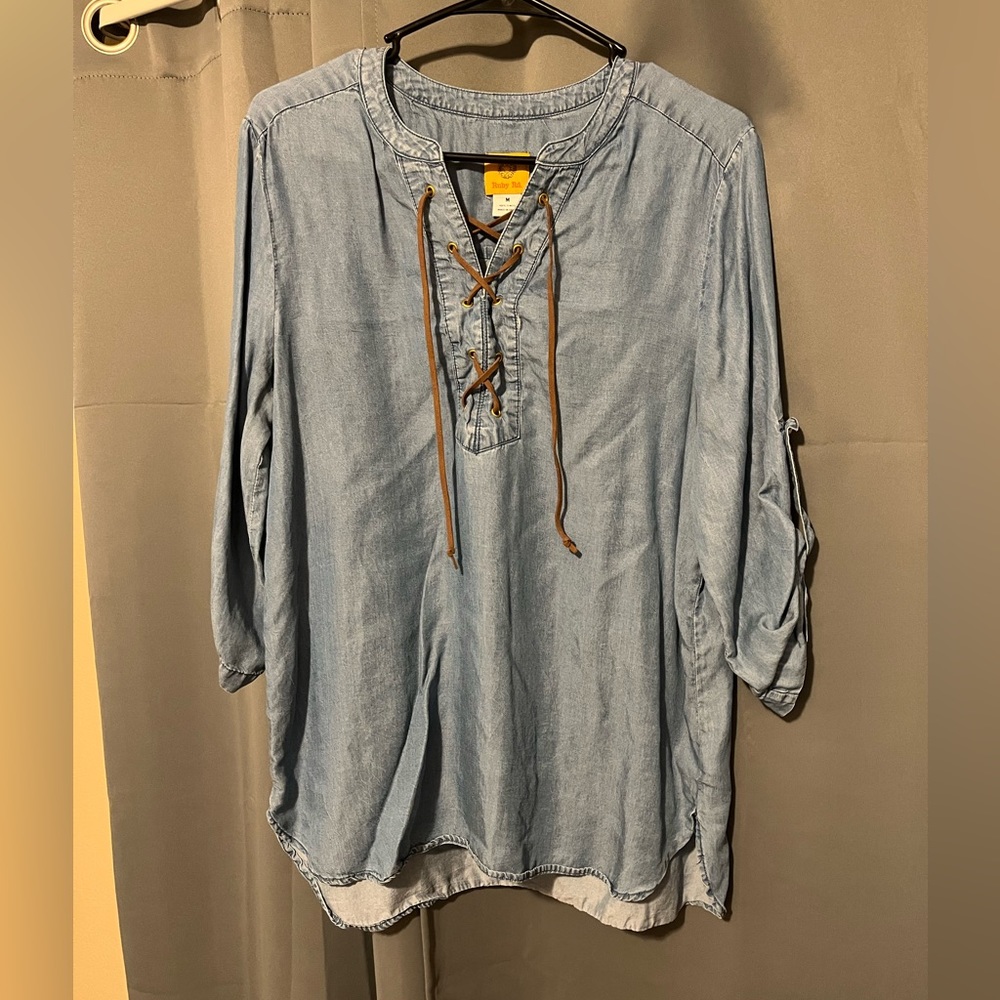 Ruby Rd. 3/4 sleeve shirt. Denim color, but super soft and comfy